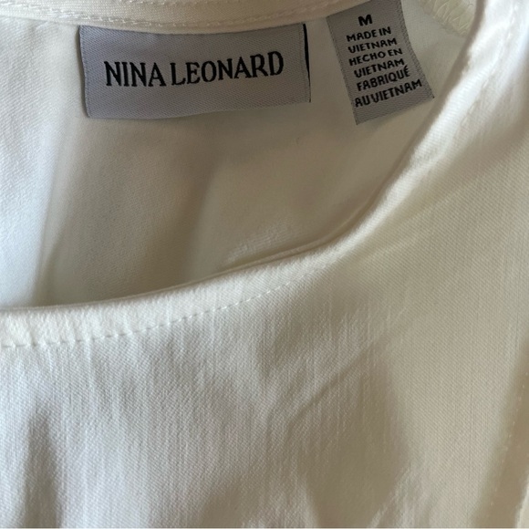 Nina Leonard Ivory Sleeveless Dress Size M - Picture 5 of 7